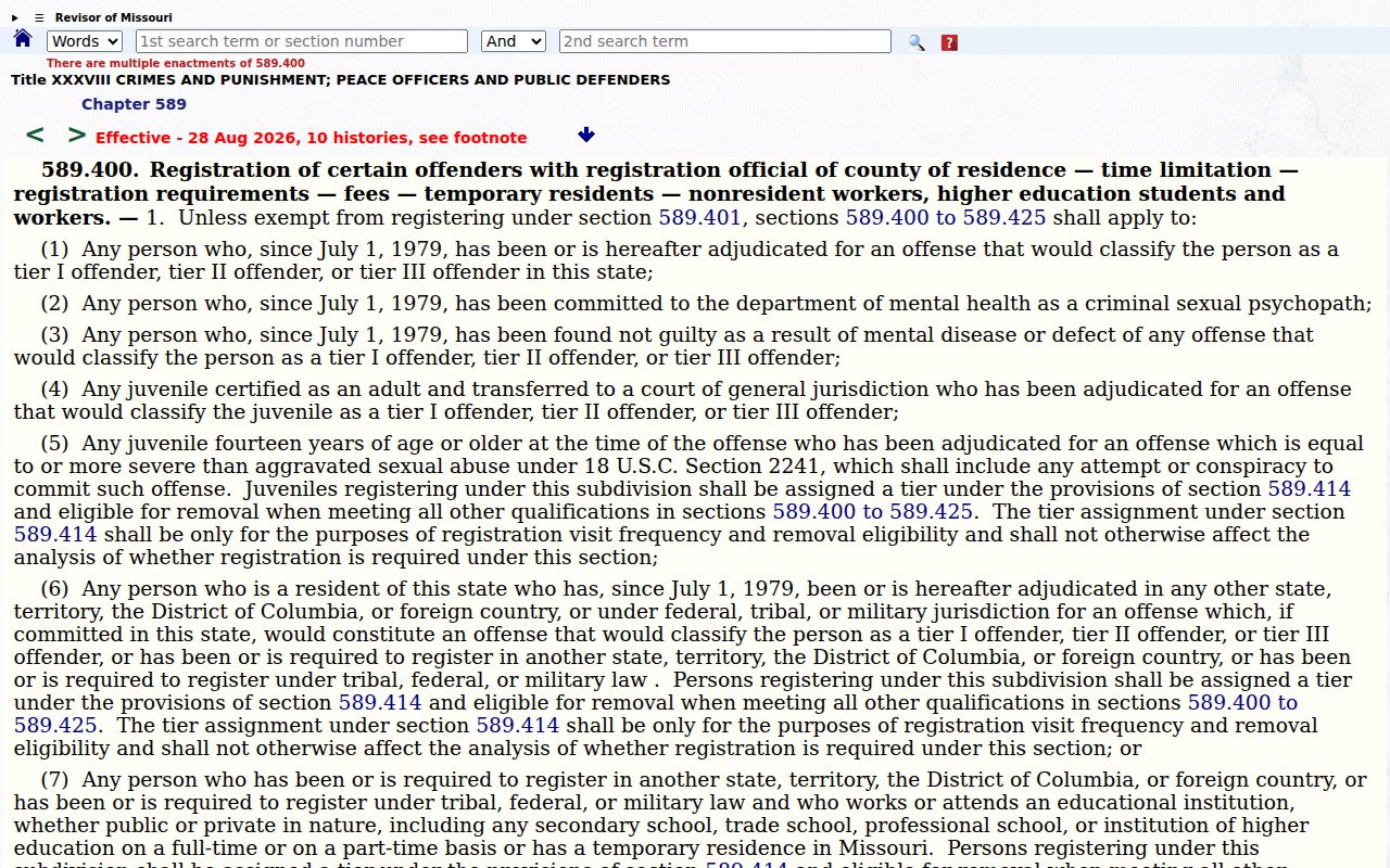Carter County sex offender registration duty statute